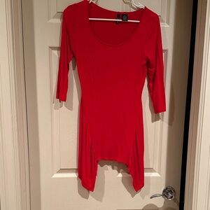 Ultra Flirt Red Asymmetrical Women's Tunic